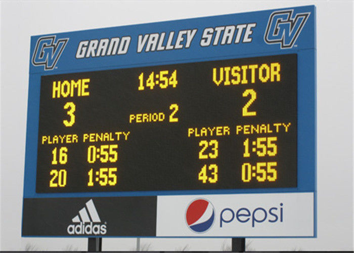 Full Color P10 LED Scoreboard แสดงการกำหนดค่าพิกเซล 1R1G1B รับประกัน 3 ปี